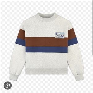 Women's Crewneck Sweater in Gray, Brown, and Blue